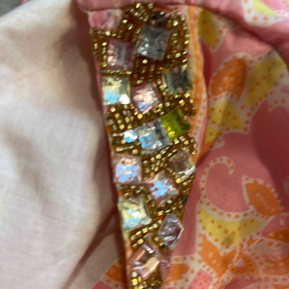 Tibi Dresses Tibi V-Neck Long Sleeved Print Dress Beade - Picture 4 of 13